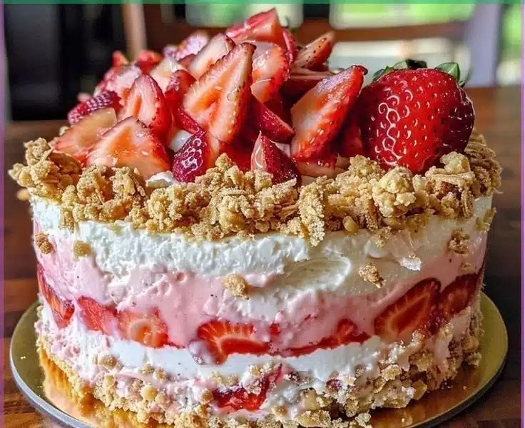 Berrylicious Strawberry Crunch Cheese Cake