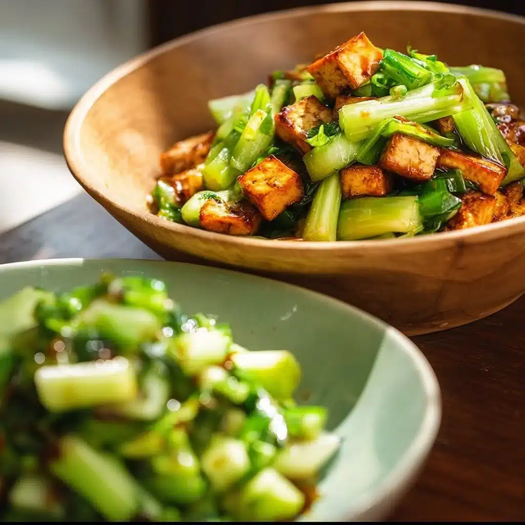 Delicious Asian celery salad with vibrant vegetables and dressing