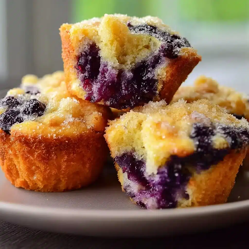 Freshly baked blueberry muffins, fluffy and bursting with fruity flavor