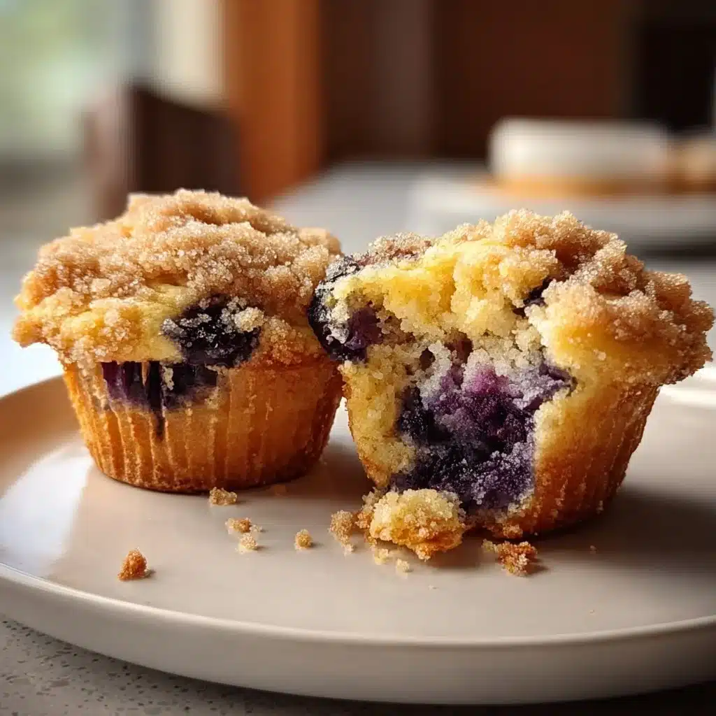 Freshly baked blueberry muffins with fluffy texture and juicy blueberries