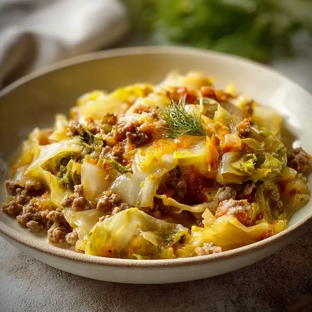Delicious cabbage casserole baked to perfection with cheese and herbs