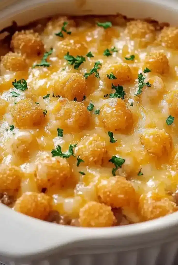 Cheesy Crockpot Tater Tot Casserole You Can't Resist