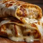 Cheesy garlic chicken wraps filled with flavorful ingredients
