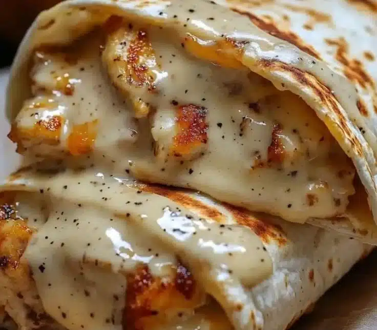 Cheesy Garlic Chicken Wraps