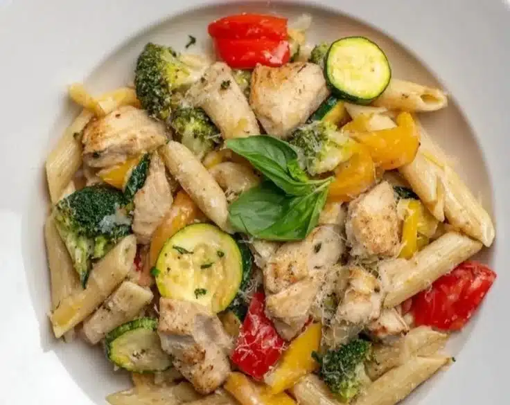 Chicken Pasta Primavera Dish