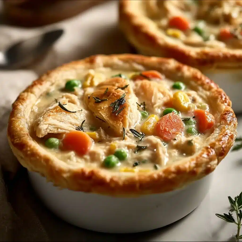 Delicious slow cooker chicken pot pie served in a bowl
