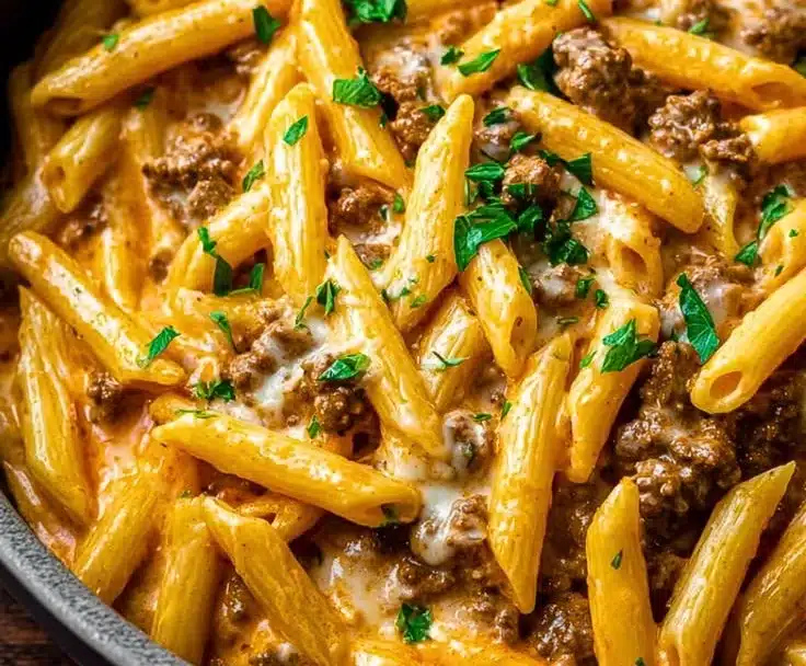 Creamy High Protein Beef Pasta