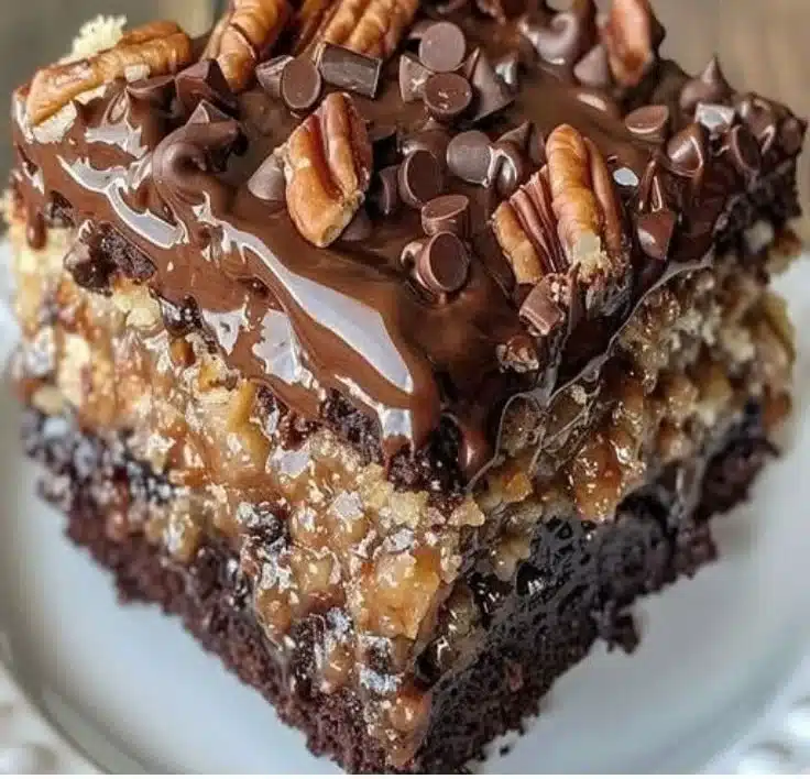 Easy German Chocolate Poke Cake