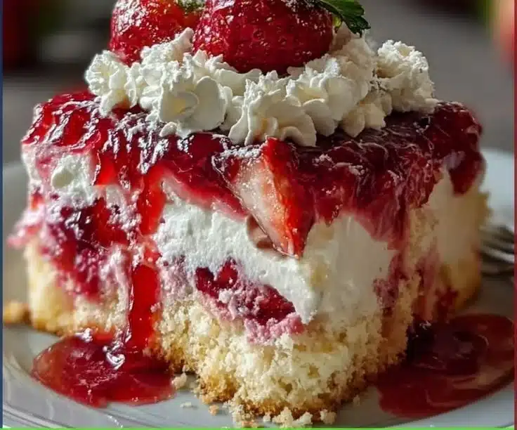 Easy Strawberry Earthquake Cake