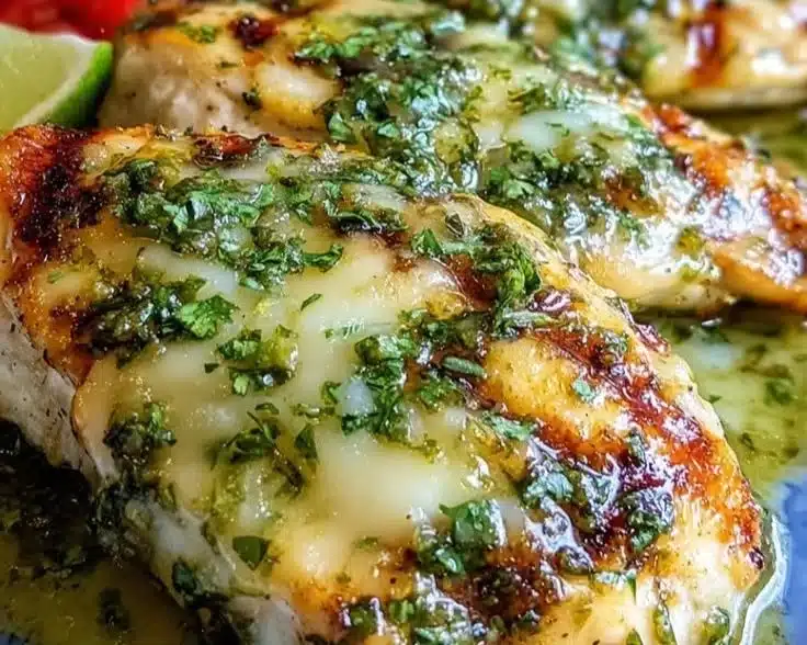 Grilled Salsa Verde Pepper Jack Chicken