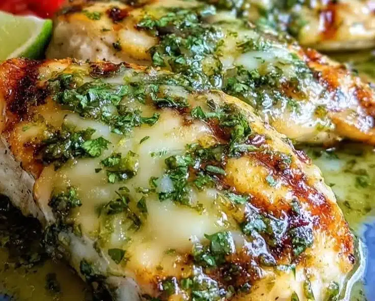 Grilled Salsa Verde Pepper Jack Chicken