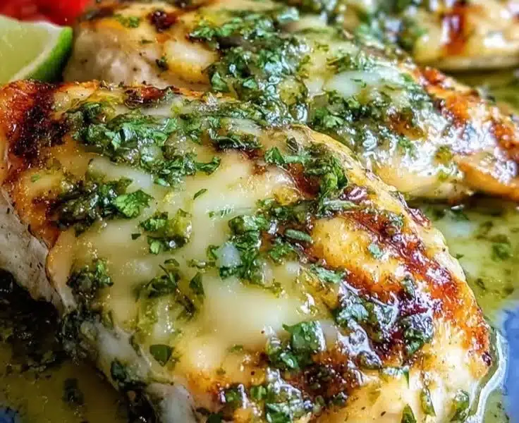 Grilled Salsa Verde Pepper Jack Chicken
