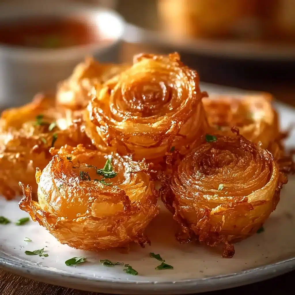 Guilt-free air fryer crispy mini blooming onions delight