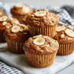 Healthy banana muffins baked with nutritious ingredients for a delicious snack.
