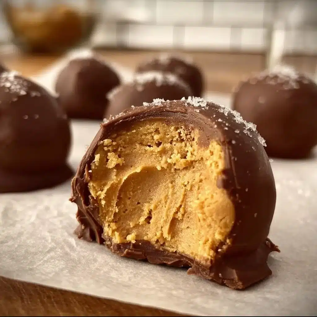 Delicious healthy Reese's peanut butter balls on a plate