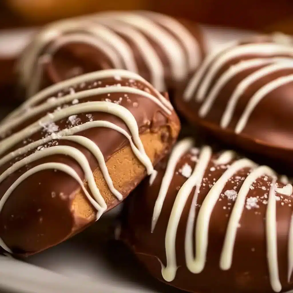 Delicious homemade peanut butter eggs on a white plate