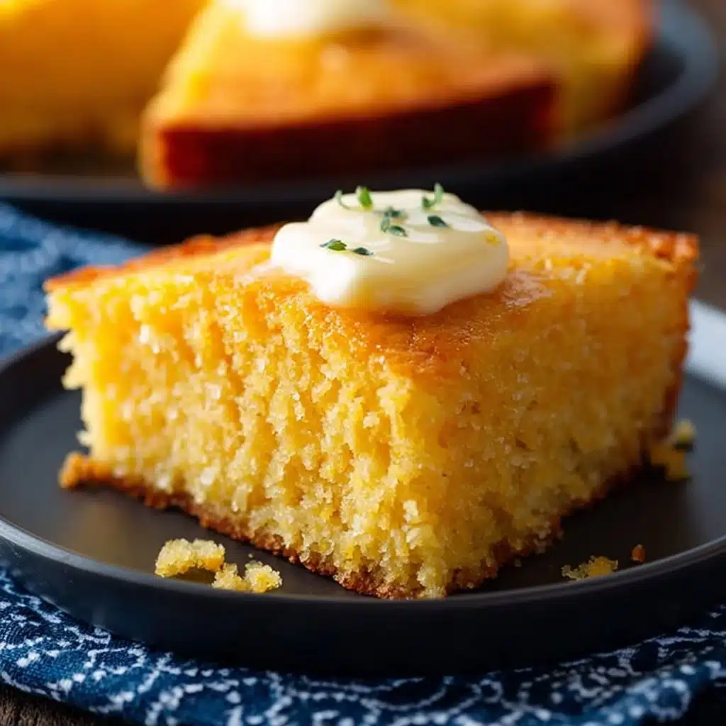 Delicious homemade skillet cornbread served in a cast iron pan