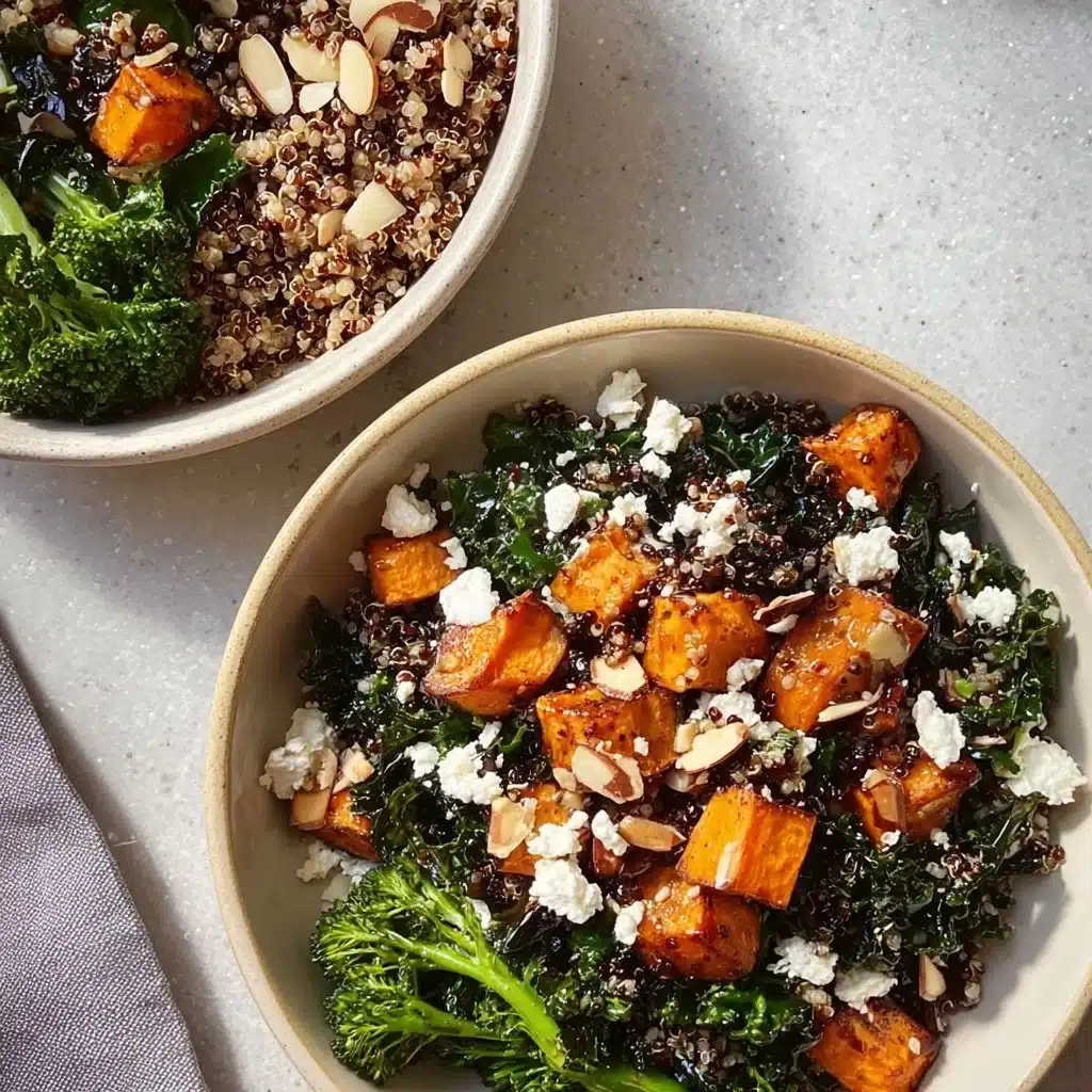 Kale and Sweet Potato Wild Rice Bowl with vibrant vegetables and grains