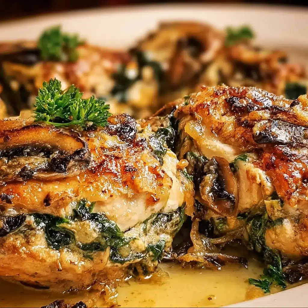 Delicious low-carb chicken bake served on a plate with fresh herbs