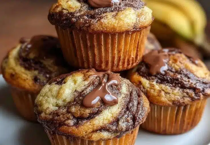 Nutella Banana Swirl Muffins
