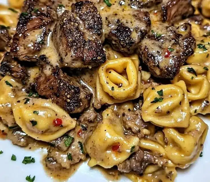 One-Pan Cowboy Butter Tortellini Steak Bites Recipe