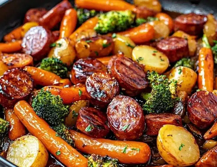 One-Pan Honey Garlic Kielbasa & Veggies: Easy Family Delight