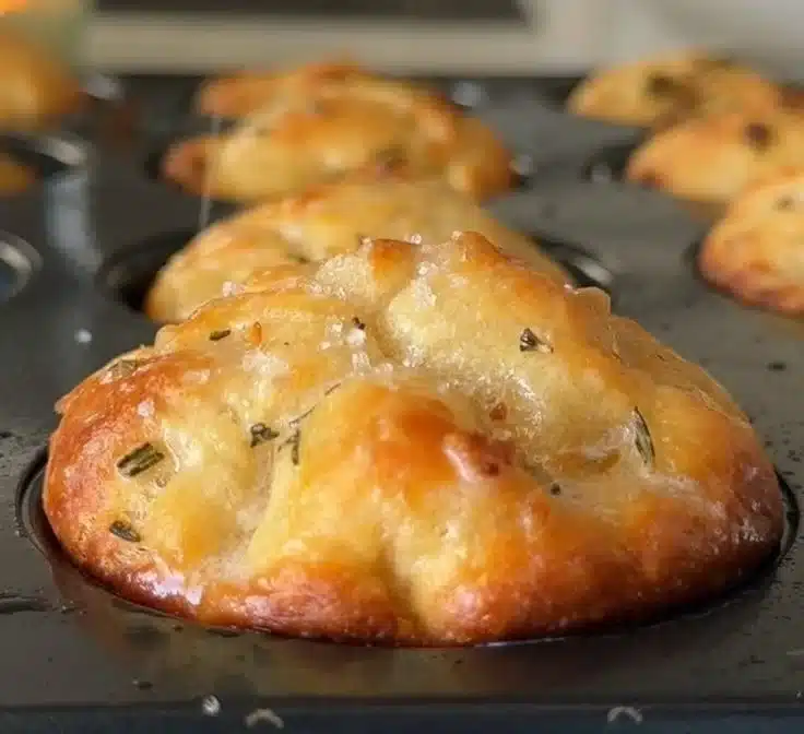 Rosemary Garlic Focaccia Muffins