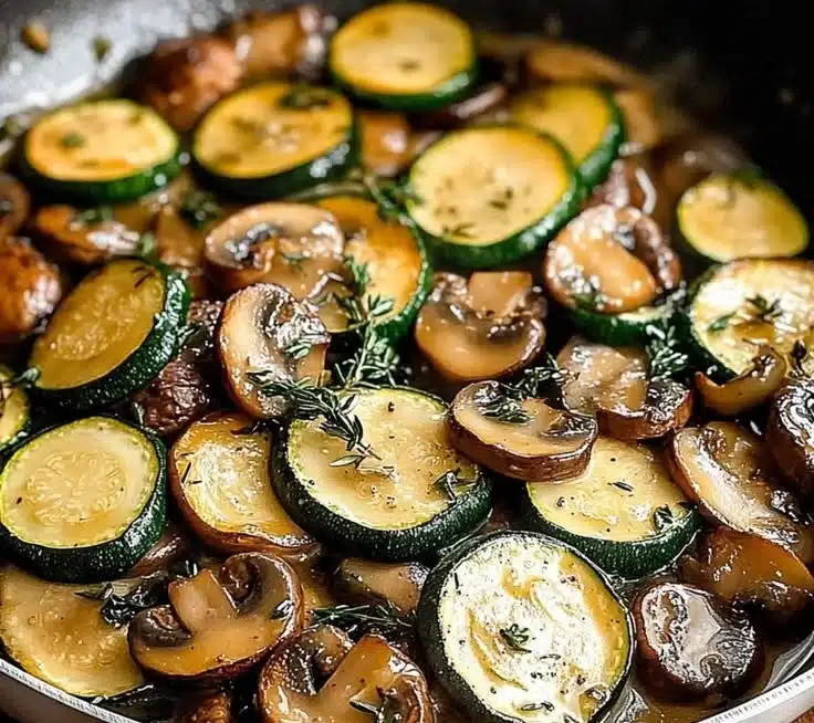 Savory Skillet Zucchini and Mushrooms