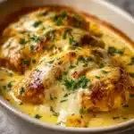 Delicious Slow Cooker Peanut Chicken served with rice and vegetables