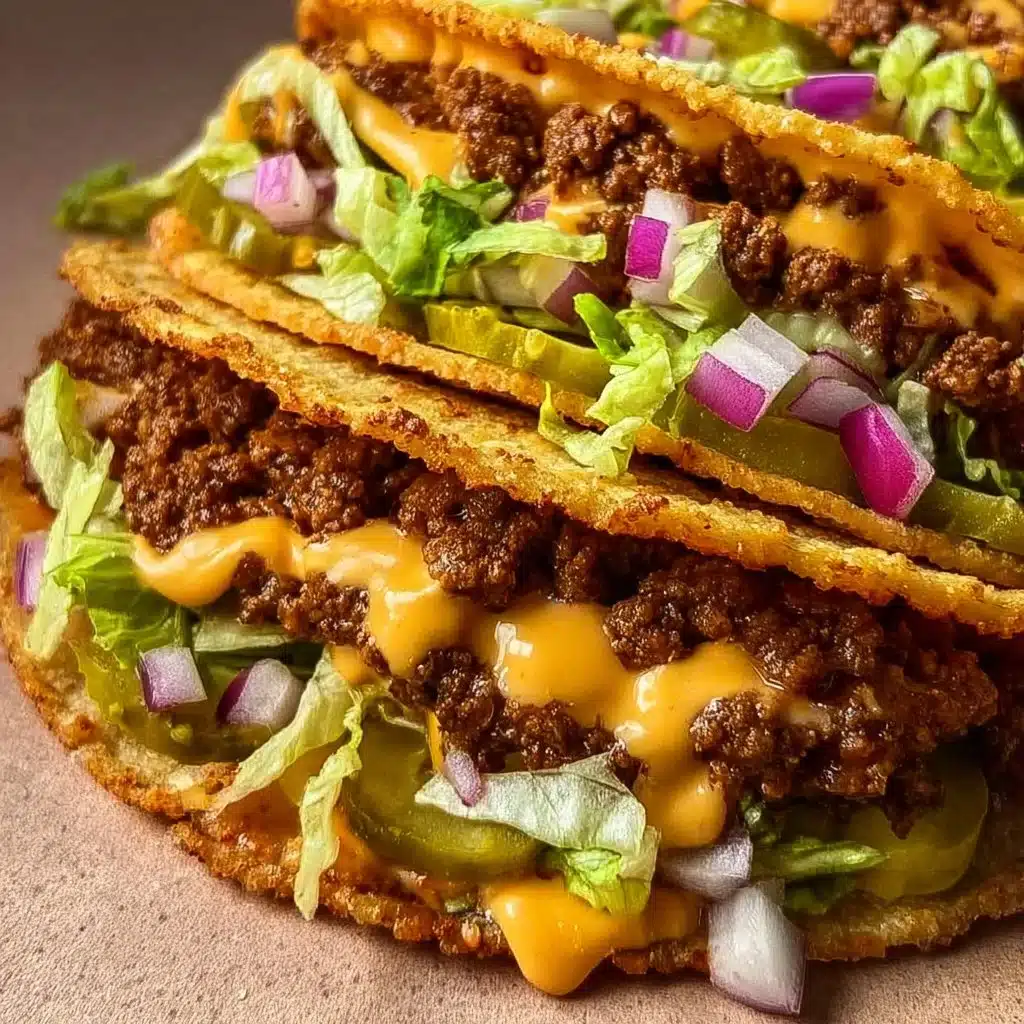 Delicious Smash Burger Tacos served with fresh toppings and salsa
