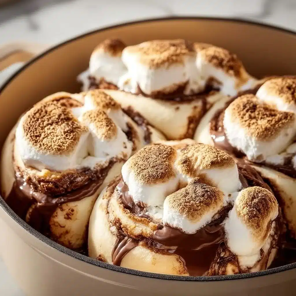 Delicious S'mores Roll-Ups with marshmallows and chocolate wrapped in dough