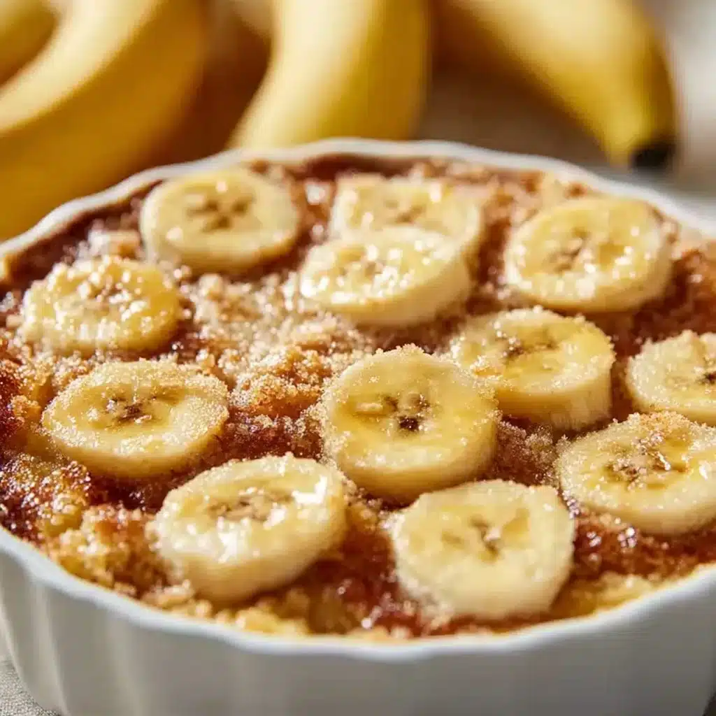 Delicious Southern banana cobbler baked until golden and served warm.
