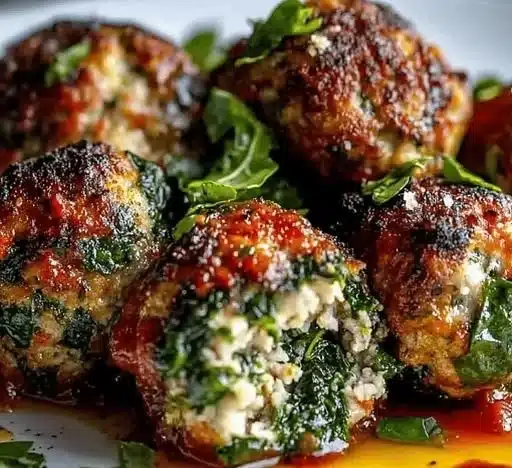 Spinach and Garlic Meatballs
