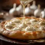 Creamy white garlic pizza sauce with fresh herbs and spices