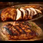 Juicy air fryer chicken breast served with herbs and spices