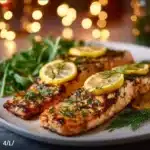 Delicious lemon grilled salmon, perfect for a winter meal