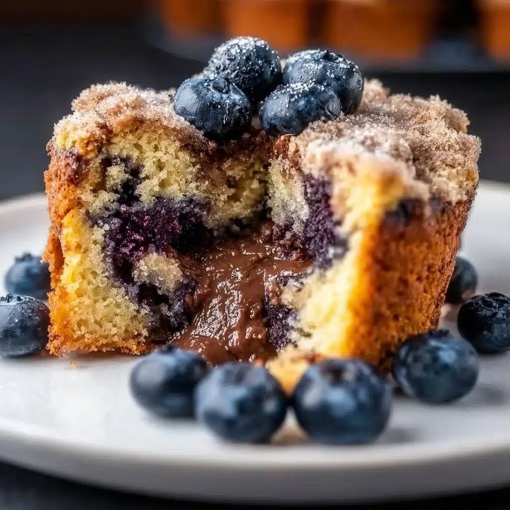 Freshly baked blueberry streusel coffee cake topped with crumbly streusel.