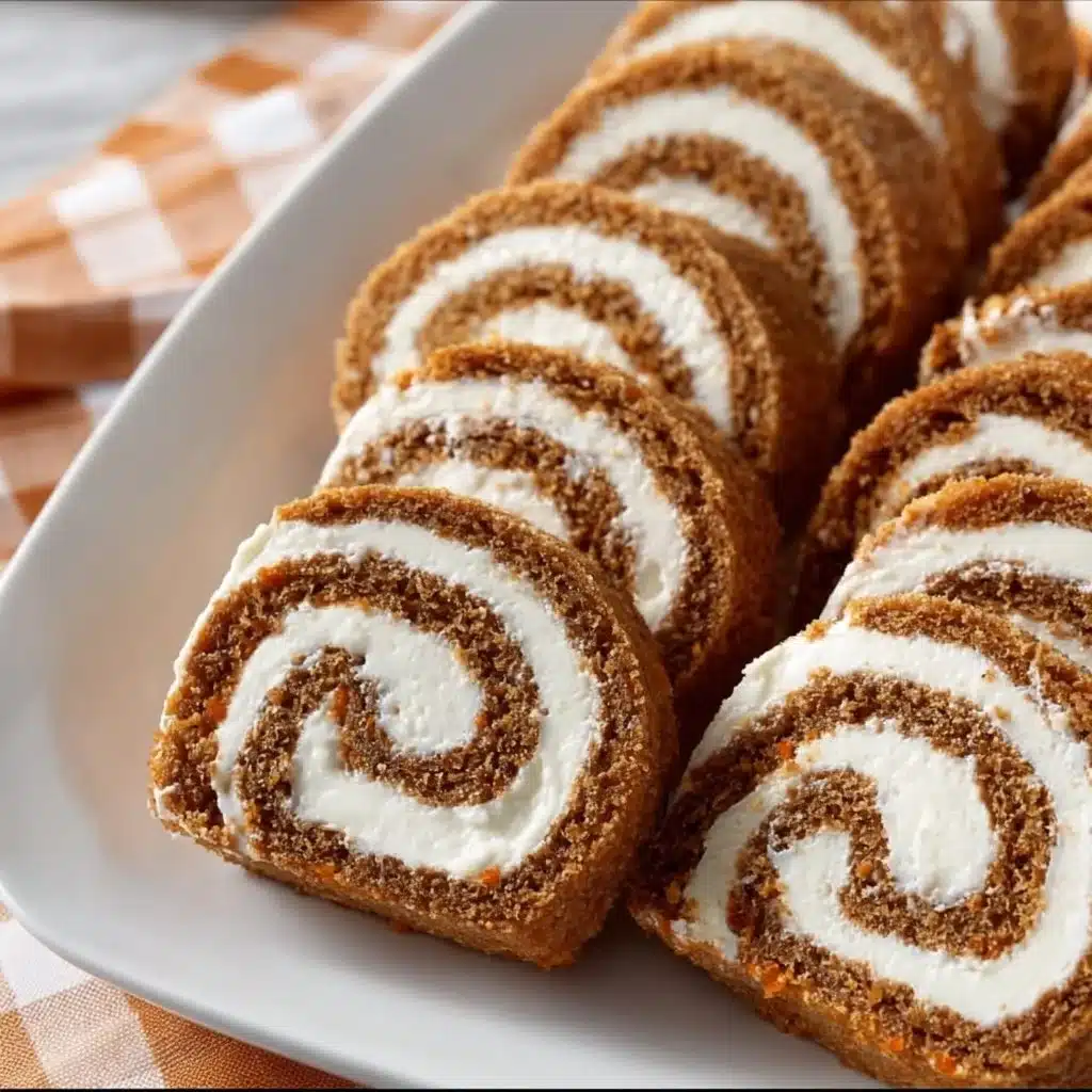 Delicious homemade Carrot Cake Roll with cream cheese filling
