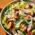 Delicious Chicken Caesar Salad with grilled chicken and romaine lettuce