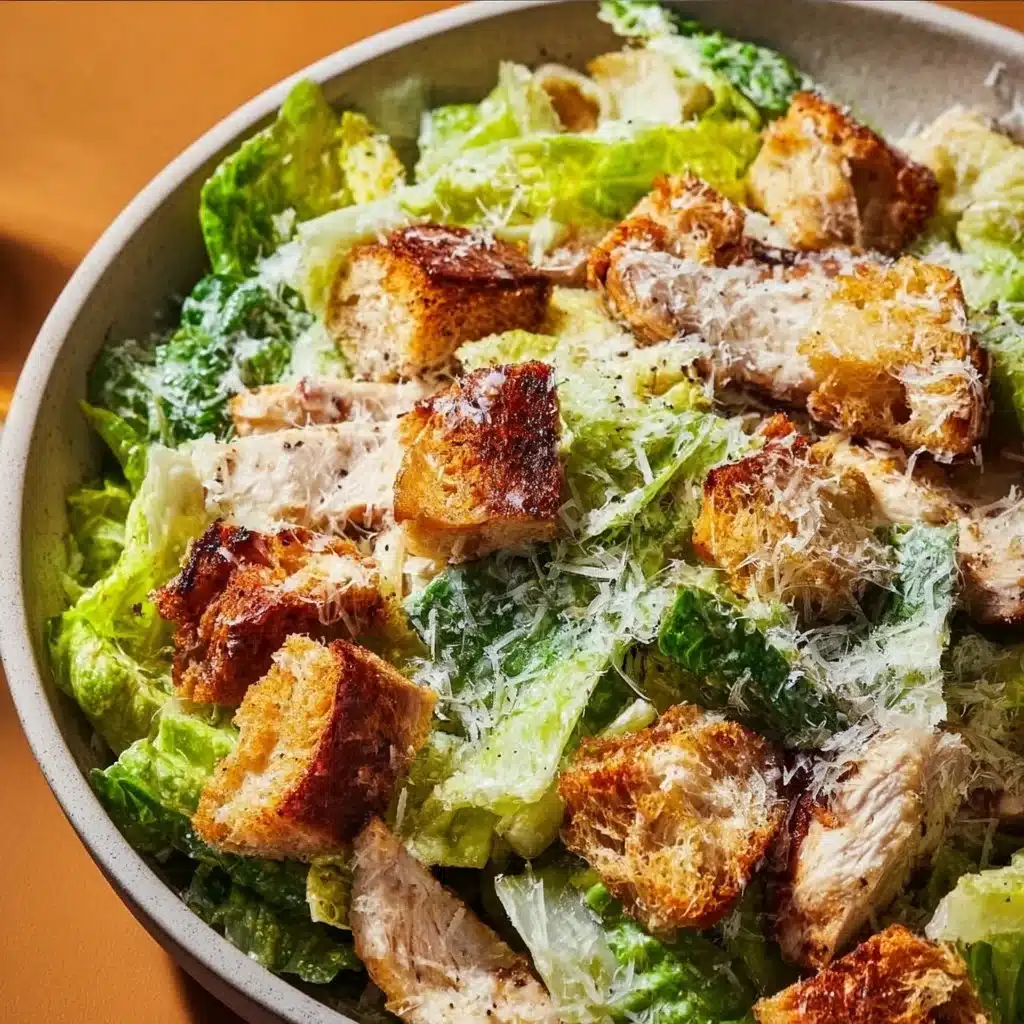 Delicious Chicken Caesar Salad with grilled chicken and romaine lettuce