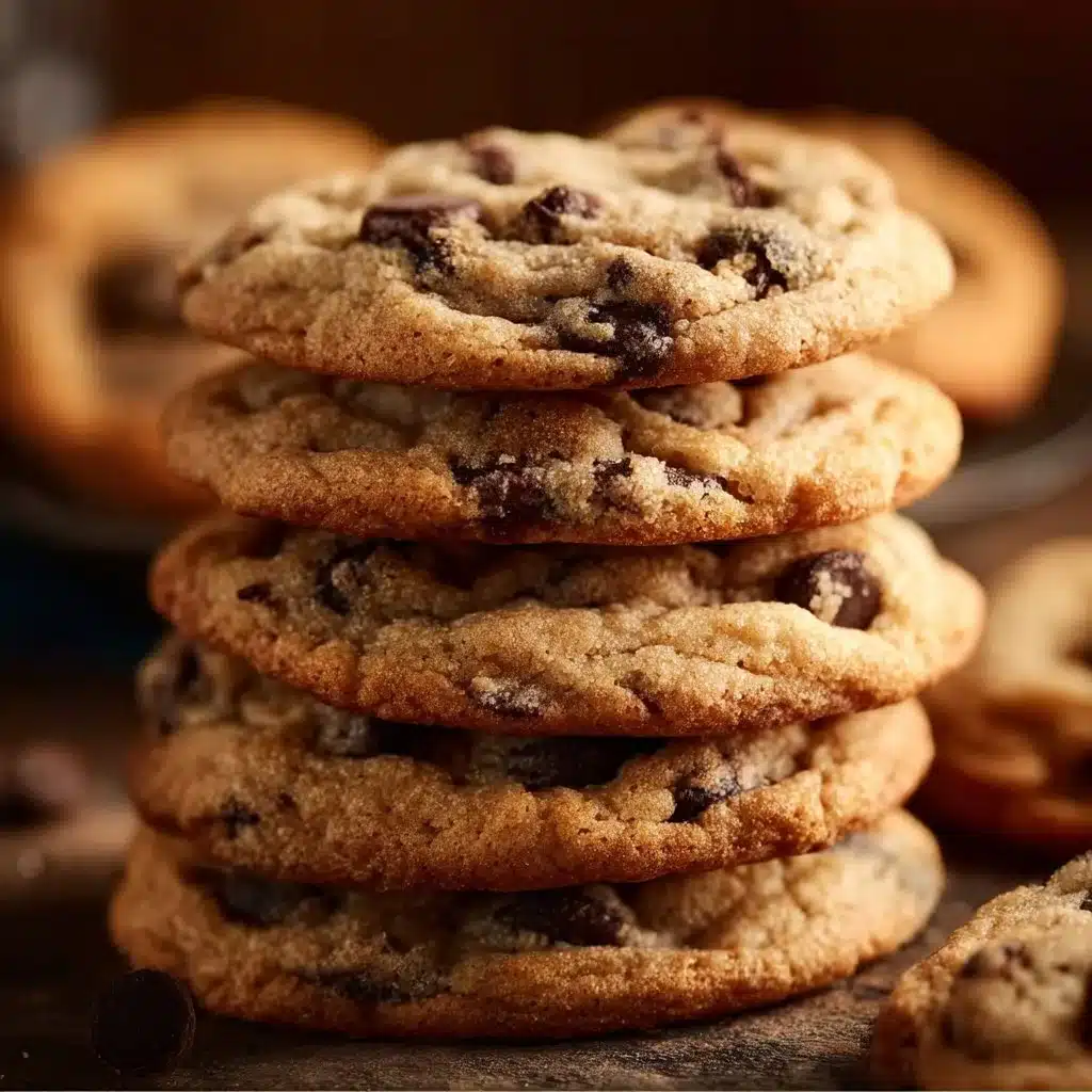Freshly baked classic chocolate chip cookies on a cooling rack