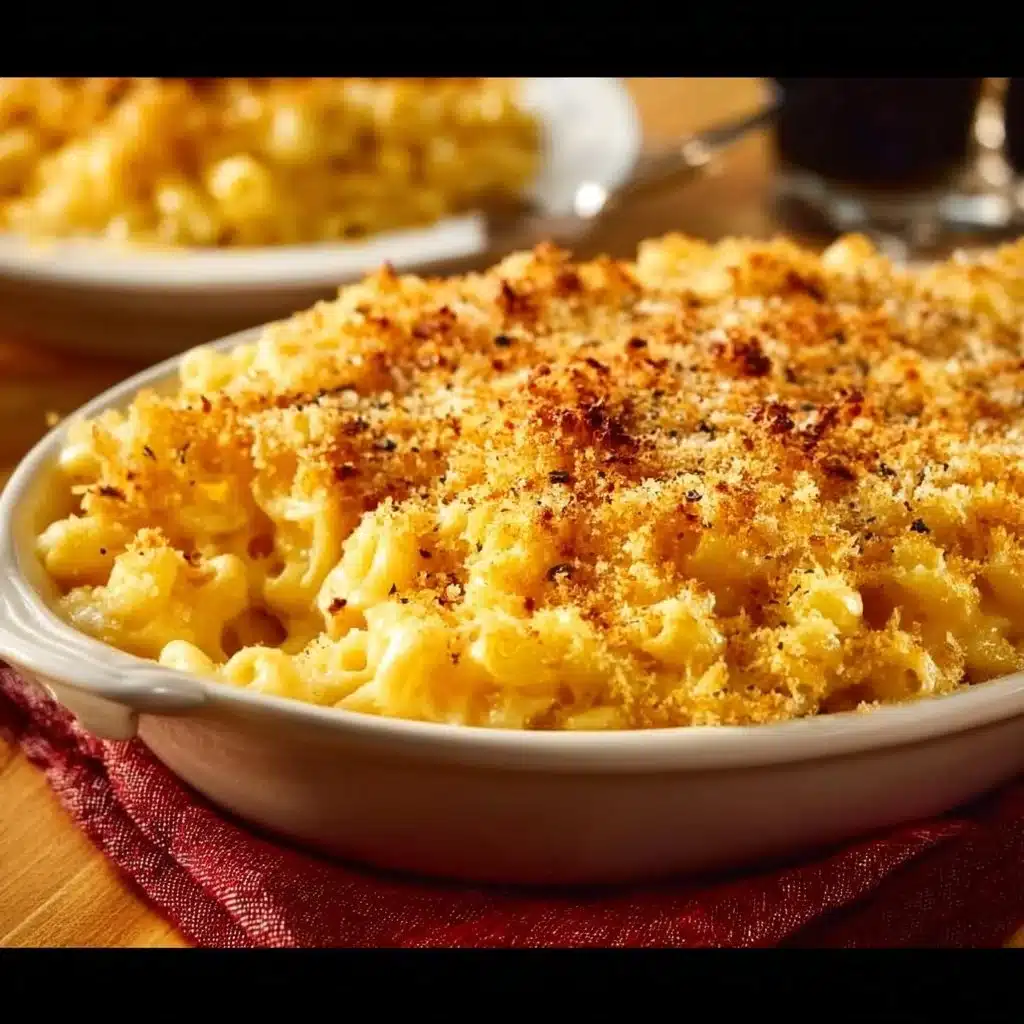 Bowl of classic mac and cheese with creamy cheese sauce and pasta