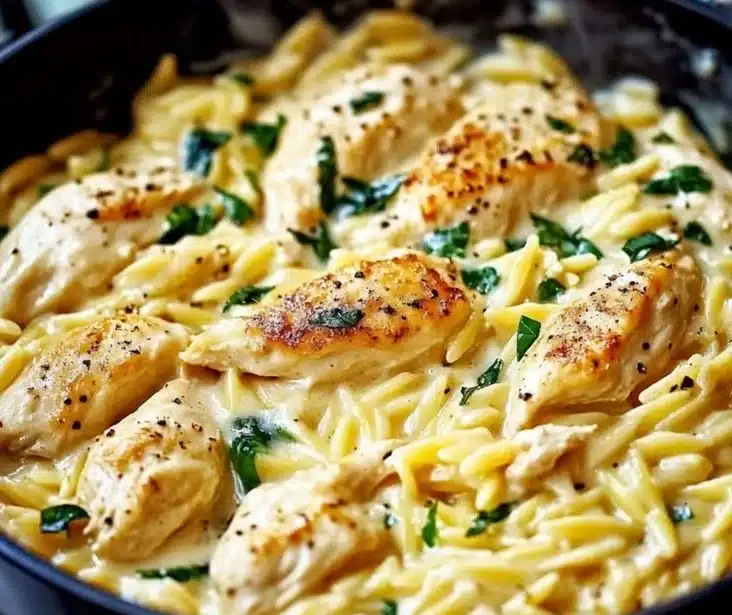 Creamy Lemon Chicken Orzo That Will Brighten Your Dinner Table