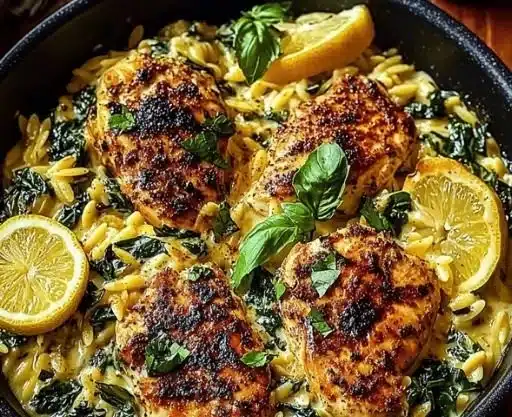Creamy Lemon Chicken with Orzo Greens: Easy Comfort Meal