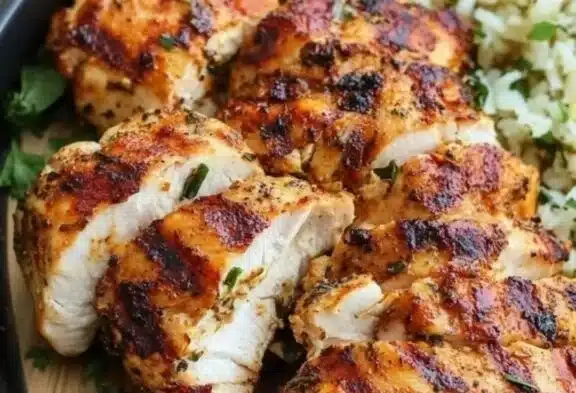 Juicy and tender chicken breast cooked to perfection on a plate