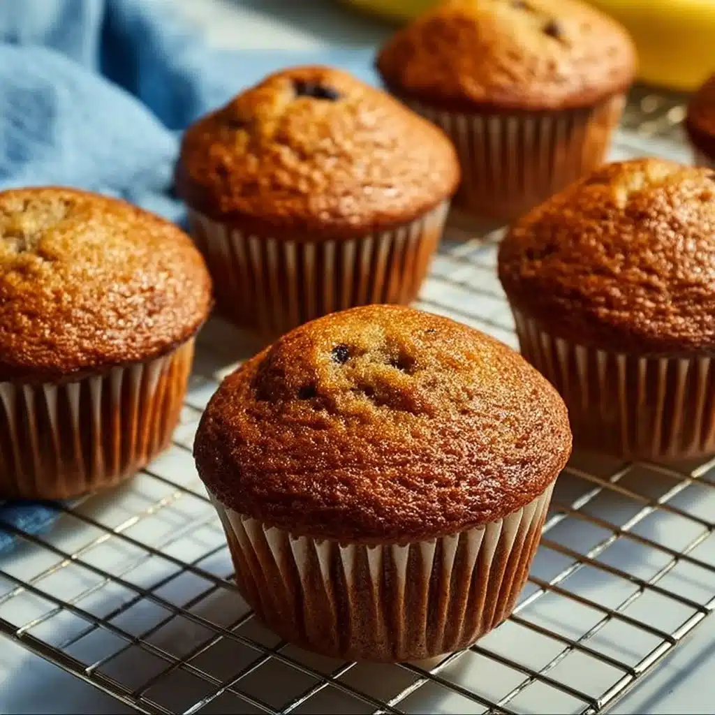 Moist banana bread muffins fresh out of the oven.