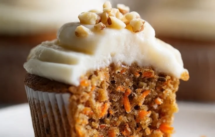 Moist Carrot Cake Cupcakes with Cream Cheese Frosting