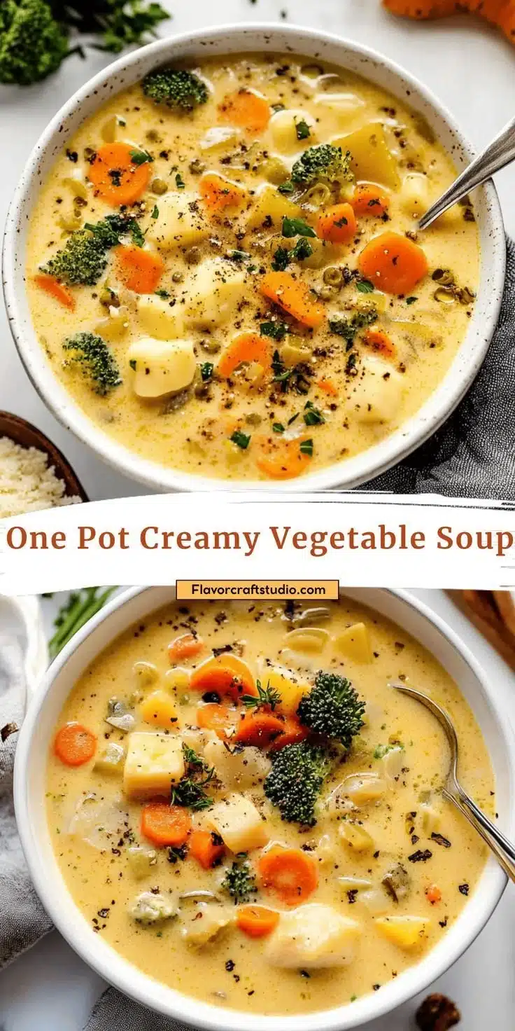 One Pot Creamy Vegetable Soup