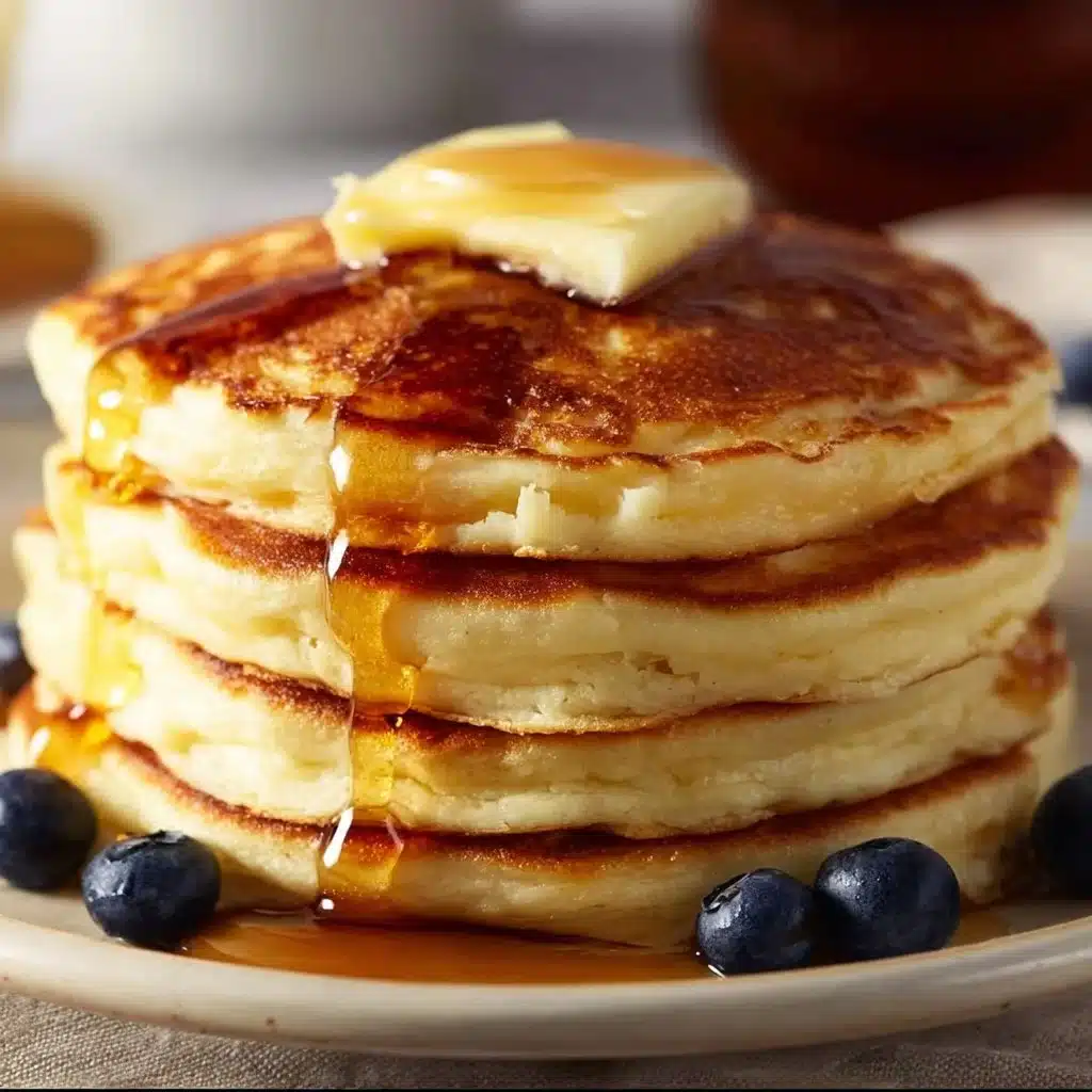 Delicious homemade buttermilk pancakes stacked on a plate for breakfast.