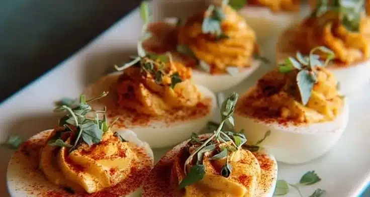 Spicy Sriracha Deviled Eggs